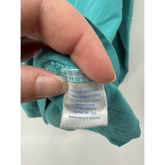 Southern Tide Women’s Turquoise Long Sleeve Graphic Shirt Size Small Cotton - Picture 4 of 5